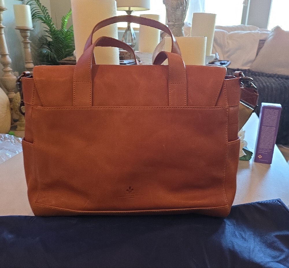 Dooney & Bourke Chestnut Brown Leather Work Tote - Picture 5 of 13